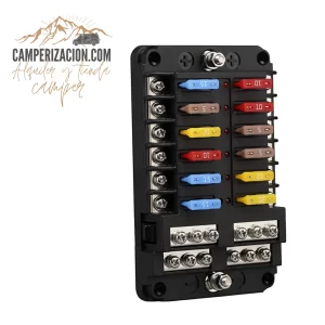 Caja de fusibles 12 vías positivo y negativo
