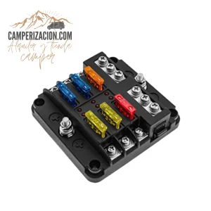 Caja de fusibles 6 vías positivo y negativo